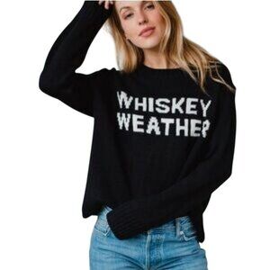 Vince Camuto Whiskey Weather Novelty Pullover Oversized Sweater Size M